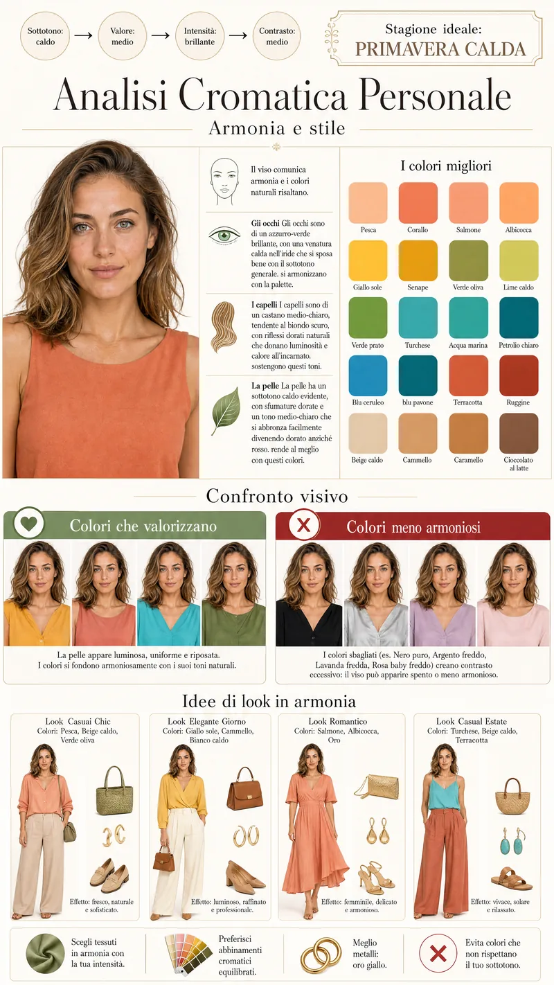 Esempio di dossier cromatico — stagione Autunno con palette colori personalizzata